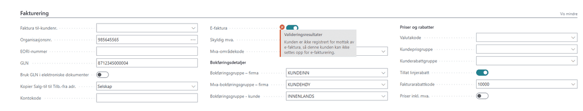 Dynapro Electronic Documents validering